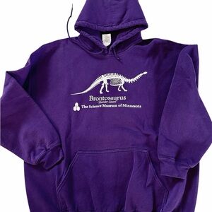 Gildan Purple Hoodie with Brontosaurus Design